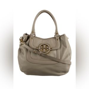 Tory Burch Women's Pebbled Leather Tote- Grey